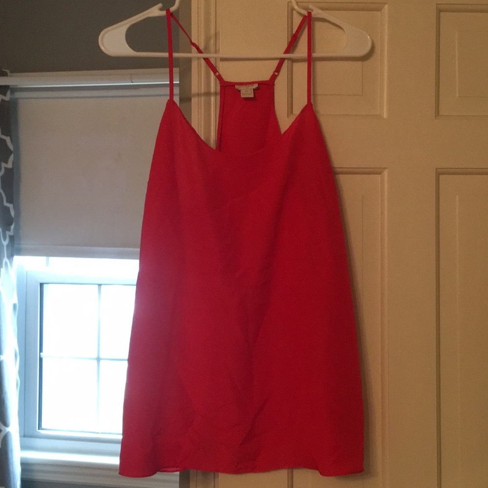 Coral/ reddish j crew racer back tank